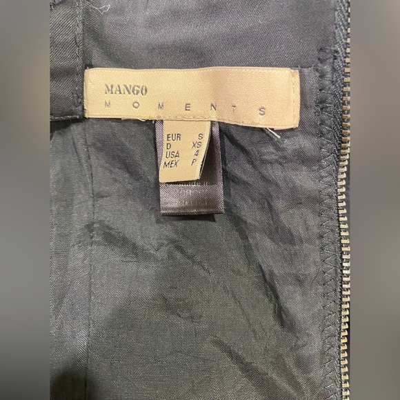 Mango Moments Gothic Chic Structured Black Cocktail Mini Dress Size 4 - Picture 8 of 12